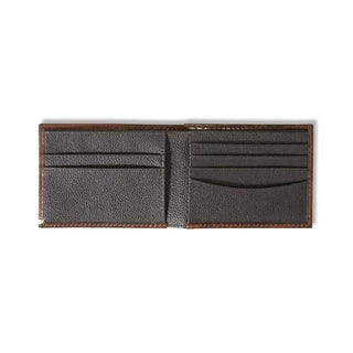 Ariat Men's Two-Tone Leather Bifold Wallet with Cream Trim, interior view
