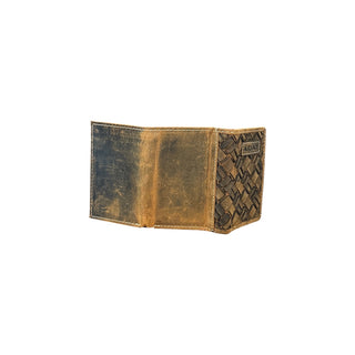 Ariat Men’s Western Leather Trifold Wallet Woven Basket Weave - Cowboy SwaggerAriat Men’s Western Leather Trifold Wallet Woven Basket WeaveWallets & Money Clips