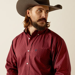 Ariat Men's WF Issac LS Shirt Dark Red and Navy - Cowboy SwaggerAriat Men's WF Issac LS Shirt Dark Red and NavyMen's Shirts
