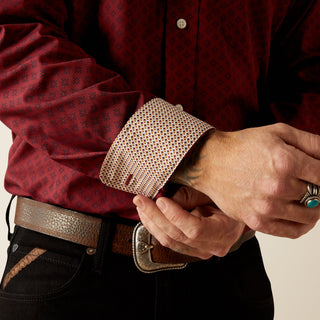 Ariat Men's WF Issac LS Shirt Dark Red and Navy - Cowboy SwaggerAriat Men's WF Issac LS Shirt Dark Red and NavyMen's Shirts