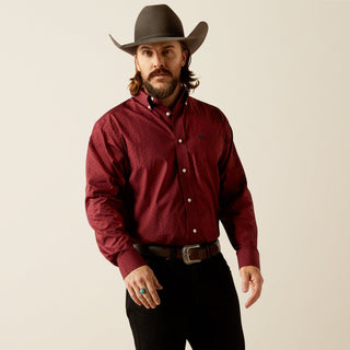 Ariat Men's WF Issac LS Shirt Dark Red and Navy - Cowboy SwaggerAriat Men's WF Issac LS Shirt Dark Red and NavyMen's Shirts