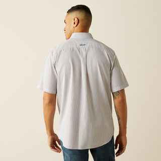 Ariat Men’s Wrinkle Free Dayton Short Sleeve Shirt Blue and Red striped - Cowboy SwaggerAriat Men’s Wrinkle Free Dayton Short Sleeve Shirt Blue and Red stripedMen's Shirts