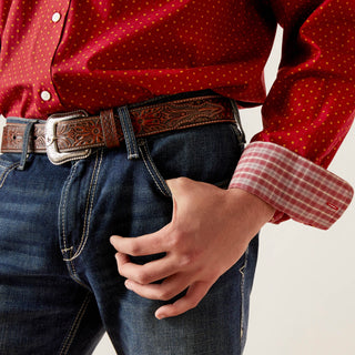 Ariat Mens Wrinkle Free Kaisen Classic Shirt Biking Red - Cowboy SwaggerAriat Mens Wrinkle Free Kaisen Classic Shirt Biking Red