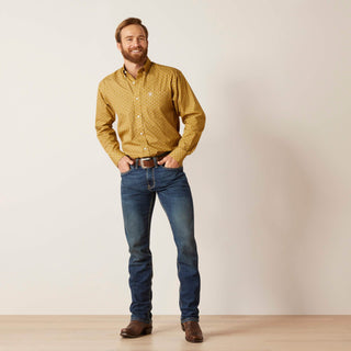 Ariat Mens Wrinkle Free Kellen Classic Fit Serpant Green Print Shirt - Cowboy SwaggerAriat Mens Wrinkle Free Kellen Classic Fit Serpant Green Print Shirt