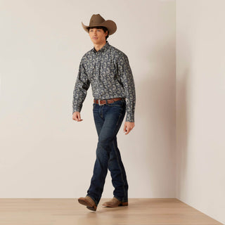 Ariat Mens Wrinkle Free Kohen Classic Fit Shirt Deep Pacific - Cowboy SwaggerAriat Mens Wrinkle Free Kohen Classic Fit Shirt Deep Pacific