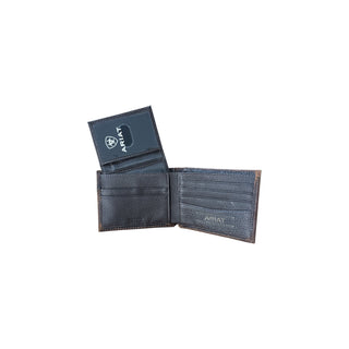 Ariat Western Leather Boot Stitch Embroidered Bifold Wallet with Removable Passcase - Cowboy SwaggerAriat Western Leather Boot Stitch Embroidered Bifold Wallet with Removable PasscaseWallets & Money Clips