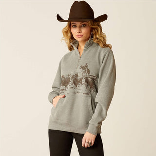 Ariat Womens 1/2 Zip Sweatshirt Heather Grey - Cowboy SwaggerAriat Womens 1/2 Zip Sweatshirt Heather GreyShirts & Tops