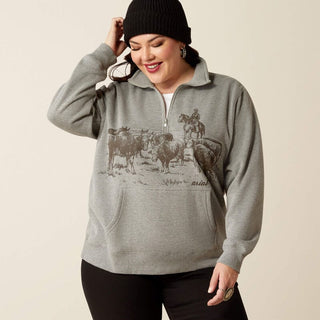 Ariat Womens 1/2 Zip Sweatshirt Heather Grey - Cowboy SwaggerAriat Womens 1/2 Zip Sweatshirt Heather GreyShirts & Tops