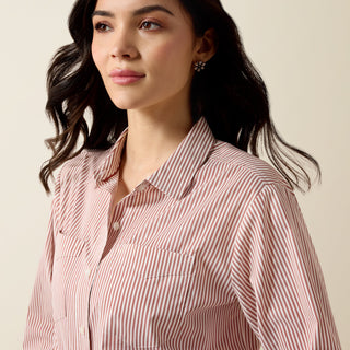 Ariat Women's Burnt Henna Stripe Long Sleeve Western Shirt - Cowboy SwaggerAriat Women's Burnt Henna Stripe Long Sleeve Western ShirtWomen's Tops