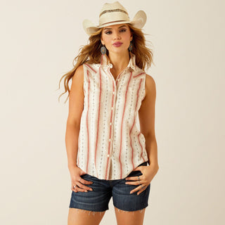 Ariat Women’s Desert Stripe Billie Jean Sleeveless Shirt | Southwestern Charm Meets Cool Comfort - Cowboy SwaggerAriat Women’s Desert Stripe Billie Jean Sleeveless Shirt | Southwestern Charm Meets Cool Comfort