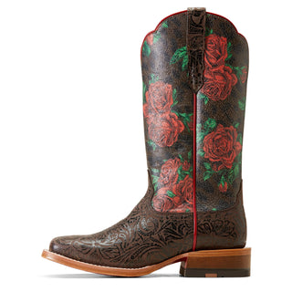 Ariat Womens Frontier Farrah Chocolate Floral Embossed/Wild Rose Print Boots - Cowboy SwaggerAriat Womens Frontier Farrah Chocolate Floral Embossed/Wild Rose Print Boots