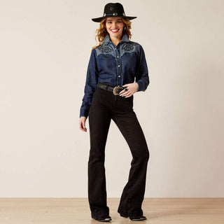 Ariat Women's High Rise Black Dixie Slim Trouser Jeans - Cowboy SwaggerAriat Women's High Rise Black Dixie Slim Trouser JeansPants