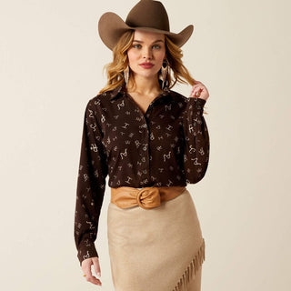 Ariat Women's Homestyle Mole Ranch Brand Print Button Down - Cowboy SwaggerAriat Women's Homestyle Mole Ranch Brand Print Button DownShirts & Tops