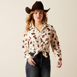 Ariat Women's Homestyle Western Cowgirl Print Button Down - Cowboy SwaggerAriat Women's Homestyle Western Cowgirl Print Button DownShirts & Tops