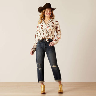 Ariat Women's Homestyle Western Cowgirl Print Button Down - Cowboy SwaggerAriat Women's Homestyle Western Cowgirl Print Button DownShirts & Tops