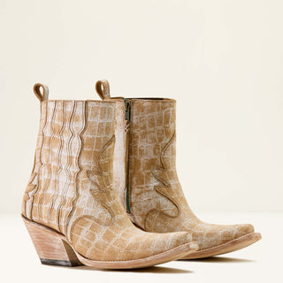 Ariat Women’s Jade Boots – Distressed Crema Croc Print - Cowboy SwaggerAriat Women’s Jade Boots – Distressed Crema Croc Print