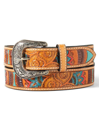 Ariat Women’s Paisley Multicolor Tooled Leather Belt – Western Style Accessory - Cowboy SwaggerAriat Women’s Paisley Multicolor Tooled Leather Belt – Western Style Accessory