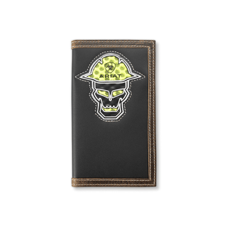 Ariat Work Men’s Checkbook Wallet – Black Leather with RFID Blocking & VenTEK Graphic - Cowboy SwaggerAriat Work Men’s Checkbook Wallet – Black Leather with RFID Blocking & VenTEK Graphic