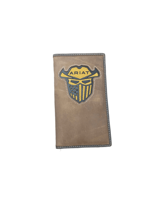 Ariat Work Men’s Checkbook Wallet – RFID Blocking Leather with Rebar Orange Interior - Cowboy SwaggerAriat Work Men’s Checkbook Wallet – RFID Blocking Leather with Rebar Orange Interior