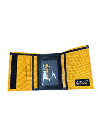 Ariat Work Men’s Tri - Fold Wallet – RFID Blocking with Rebar Orange Interior & Velcro Closure - Cowboy SwaggerAriat Work Men’s Tri - Fold Wallet – RFID Blocking with Rebar Orange Interior & Velcro Closure