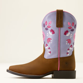 Ariat Youth Girls Wild Bloom Western Boots – Brown & Lavender Floral Cowboy Boot - Cowboy SwaggerAriat Youth Girls Wild Bloom Western Boots – Brown & Lavender Floral Cowboy Boot