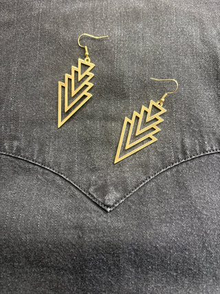Blazin Roxx Gold Geometric Triangle Earrings – Western Chic Women’s Fashion Jewelry - Cowboy SwaggerBlazin Roxx Gold Geometric Triangle Earrings – Western Chic Women’s Fashion Jewelry