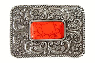Red Stone Western Belt Buckle, Rodeo Cowgirl AccessoryCowboy Swagger