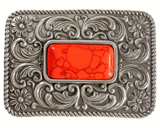 Blazin Roxx Red Stone Western Belt Buckle Silver Engraved Rectangle 37952 - Cowboy SwaggerBlazin Roxx Red Stone Western Belt Buckle Silver Engraved Rectangle 37952Buckle
