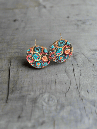 Blazin Roxx Round Multi - beaded Flower Earrings - Cowboy SwaggerBlazin Roxx Round Multi - beaded Flower Earrings