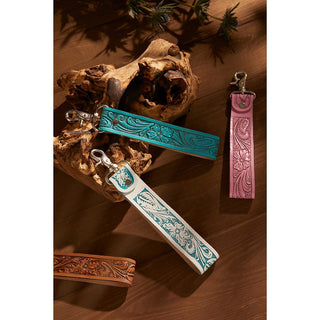 Blooming Meadows Key Fob in Turquoise - Cowboy SwaggerBlooming Meadows Key Fob in Turquoise