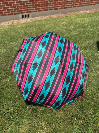 Blue and Pink Aztec Stripe Umbrella - Cowboy SwaggerBlue and Pink Aztec Stripe Umbrella