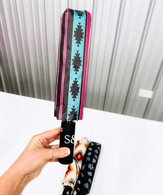 Blue and Pink Aztec Stripe Umbrella - Cowboy SwaggerBlue and Pink Aztec Stripe Umbrella