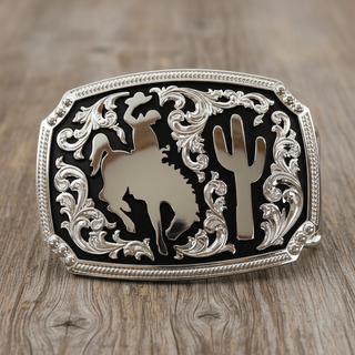 Bronc Rider & Cactus Belt Buckle – Western Cowboy Rodeo Buckle - Cowboy SwaggerBronc Rider & Cactus Belt Buckle – Western Cowboy Rodeo Buckle