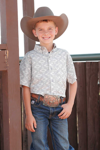 Cinch Boy’s ArenaFlex Gray Short Sleeve - Cowboy SwaggerCinch Boy’s ArenaFlex Gray Short SleeveBoys