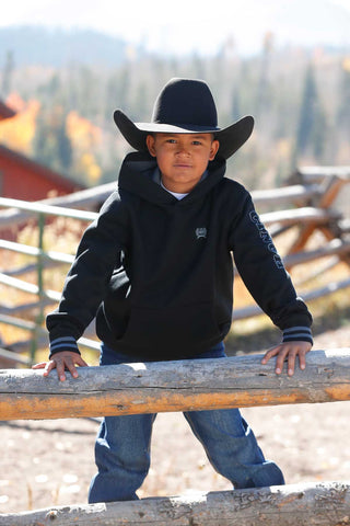 Cinch Boys Black Logo Sleeve Hoodie - Cowboy SwaggerCinch Boys Black Logo Sleeve Hoodie