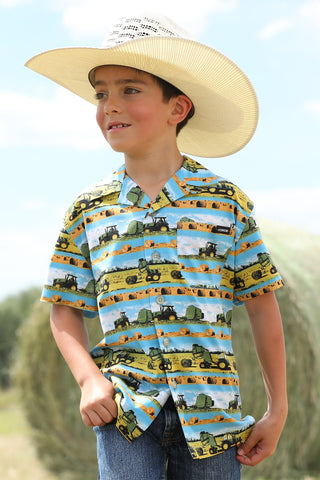 Cinch Boys John Deere Bailing Hay Camp Shirt - Cowboy SwaggerCinch Boys John Deere Bailing Hay Camp ShirtShirts & Tops