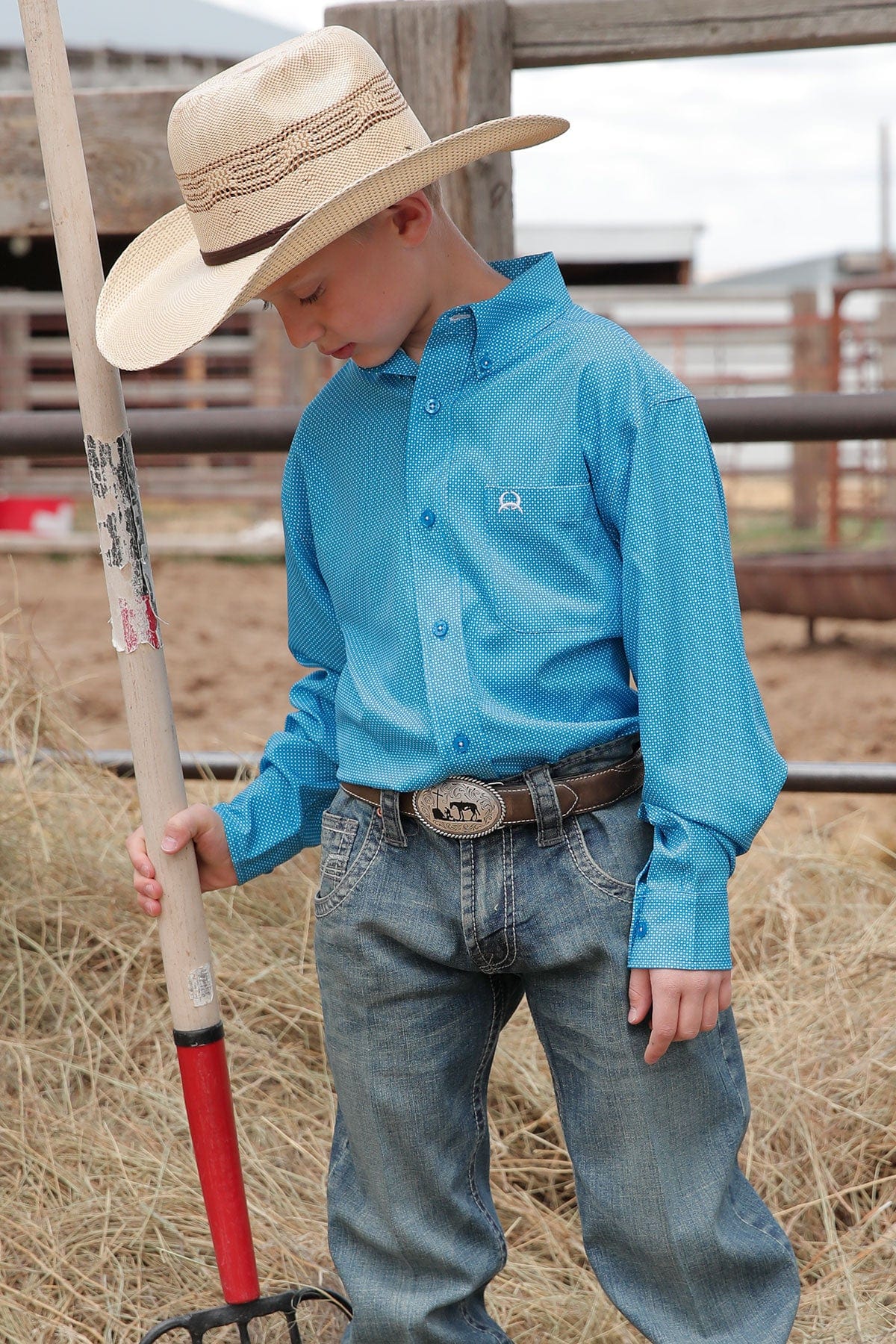 Boys Cinch Multi Print Gold/White Shirt