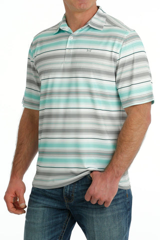 CINCH Men's Shirts Cinch Men's ArenaFlex Polo Short Sleeve Light Mint