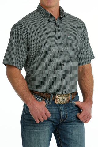 CINCH Men's Shirts Cinch Men's Green ArenaFlex Short Sleeve Button Down
