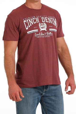 CINCH Shirts & Tops Cinch Men’s Heather Red Graphic Tee