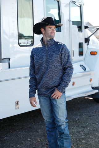 Cinch Mens 1/2 Zip Sweater Navy Blue Pullover - Cowboy SwaggerCinch Mens 1/2 Zip Sweater Navy Blue Pullover