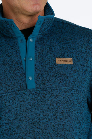 Cinch Mens 1/4 Button Up Pullover Sweater Teal - Cowboy SwaggerCinch Mens 1/4 Button Up Pullover Sweater Teal