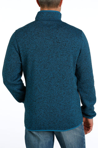 Cinch Mens 1/4 Button Up Pullover Sweater Teal - Cowboy SwaggerCinch Mens 1/4 Button Up Pullover Sweater Teal
