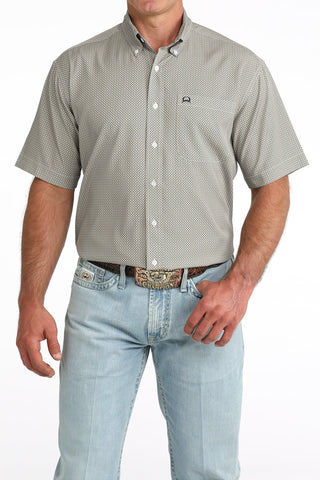 Cinch Men’s ArenaFlex Short Sleeve White Geo Print Western Shirt - Cowboy SwaggerCinch Men’s ArenaFlex Short Sleeve White Geo Print Western ShirtShirts & Tops