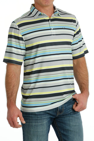 Cinch Men’s ArenaFlex Striped Print Short Sleeve Polo - Cowboy SwaggerCinch Men’s ArenaFlex Striped Print Short Sleeve PoloShirts & Tops