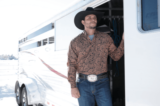 Cinch Mens Black and Gold Paisley Long Sleeve Western Button Down - Cowboy SwaggerCinch Mens Black and Gold Paisley Long Sleeve Western Button DownMen's Shirts