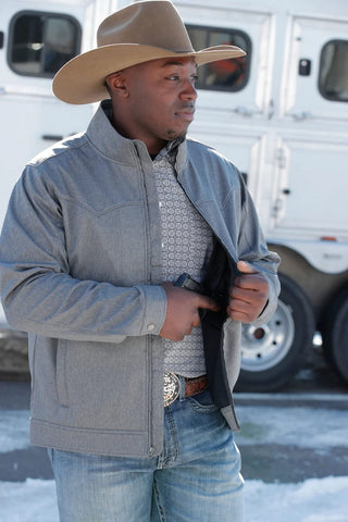 Cinch Mens Bonded Jacket Conceal Carry Gray - Cowboy SwaggerCinch Mens Bonded Jacket Conceal Carry Gray