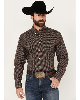 Cinch Mens Brown & White Print Shirt - Cowboy SwaggerCinch Mens Brown & White Print Shirt