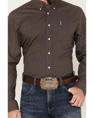 Cinch Mens Brown & White Print Shirt - Cowboy SwaggerCinch Mens Brown & White Print Shirt