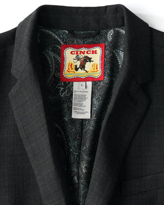 Cinch Men’s Charcoal Grey Western Suit Jacket with Paisley Lining - Cowboy SwaggerCinch Men’s Charcoal Grey Western Suit Jacket with Paisley Lining